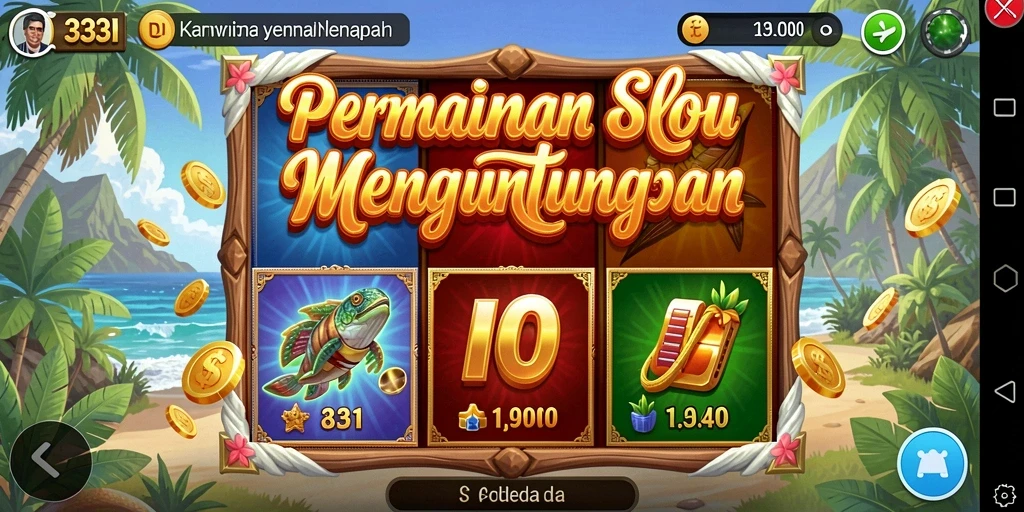 Screenshot gameplay dari 333I menampilkan gulungan slot yang menarik.