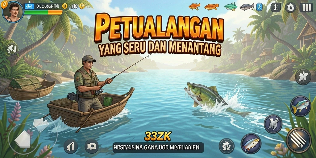 Tangkapan besar yang berhasil didapatkan dalam permainan Fishing.