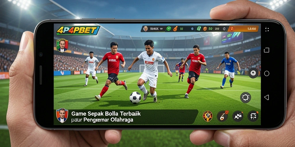 Tampilan gameplay 4P4PBET dengan aksi seru di lapangan sepak bola.