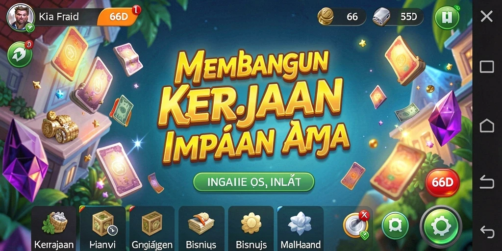 Screenshot menampilkan gameplay menarik 66D dengan suasana bisnis yang dinamis.