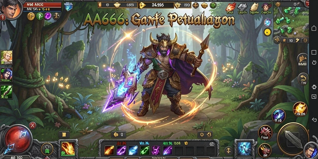 Screenshot gameplay AA666, menampilkan pertempuran epik dalam MMORPG.