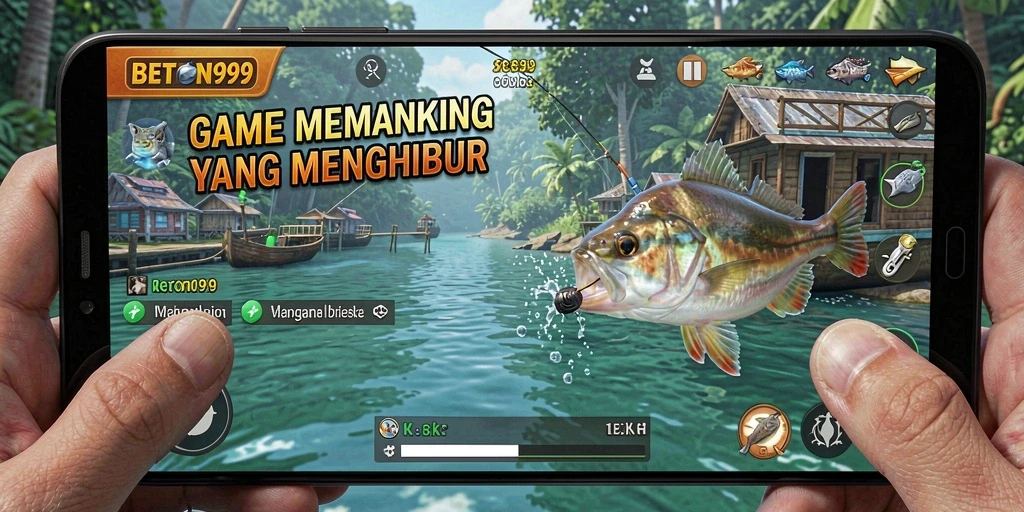 Screenshot gameplay BETON999 menampilkan aksi memancing yang seru dan realistis.