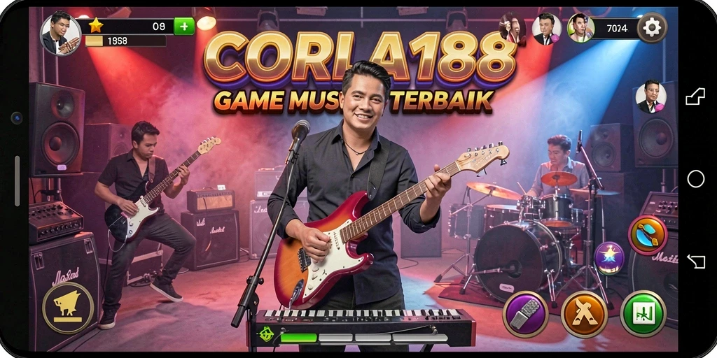 Tampilan gameplay CORLA188 menampilkan keseruan bermain musik.