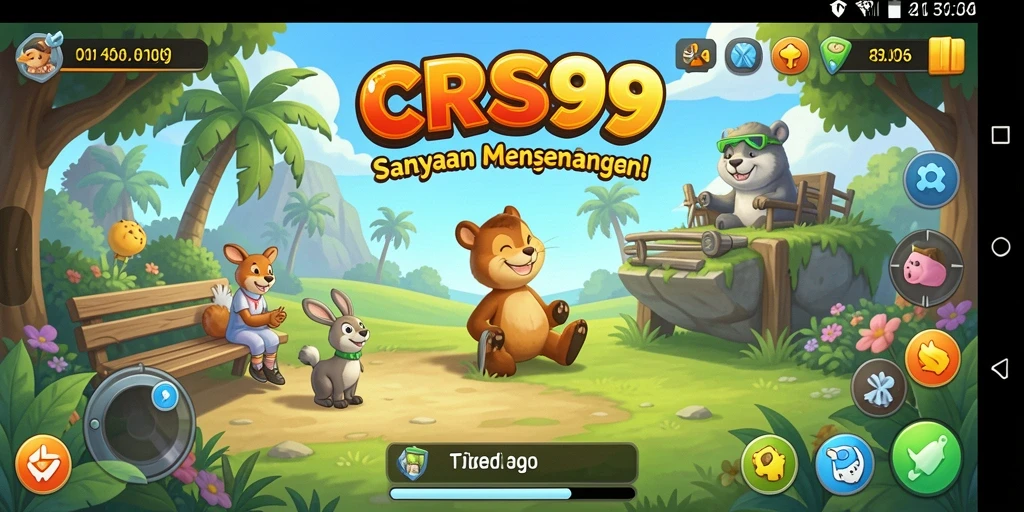 Tampilan gameplay CRS99 yang penuh warna dan menantang.