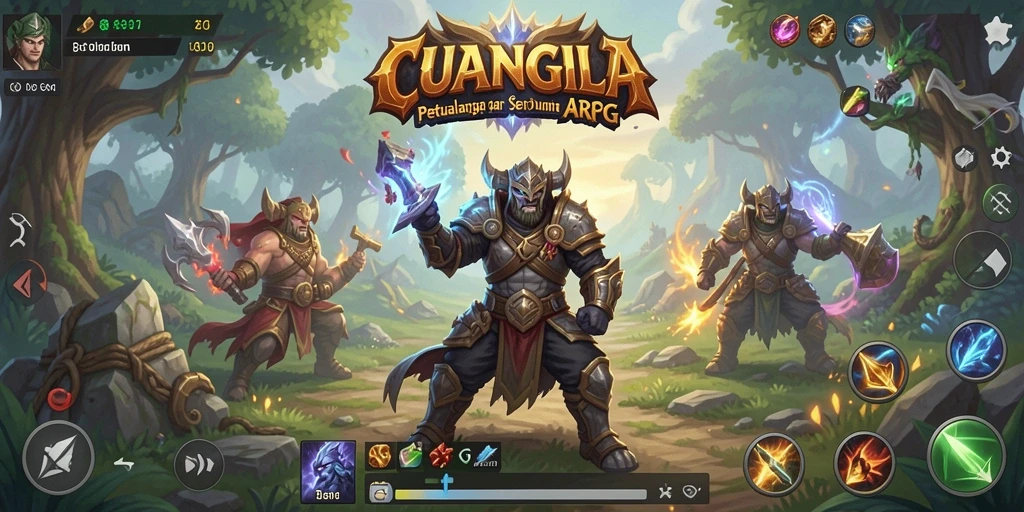 Screenshot gameplay yang menampilkan aksi bertempur di dunia <strong>CUANGILA</strong>.