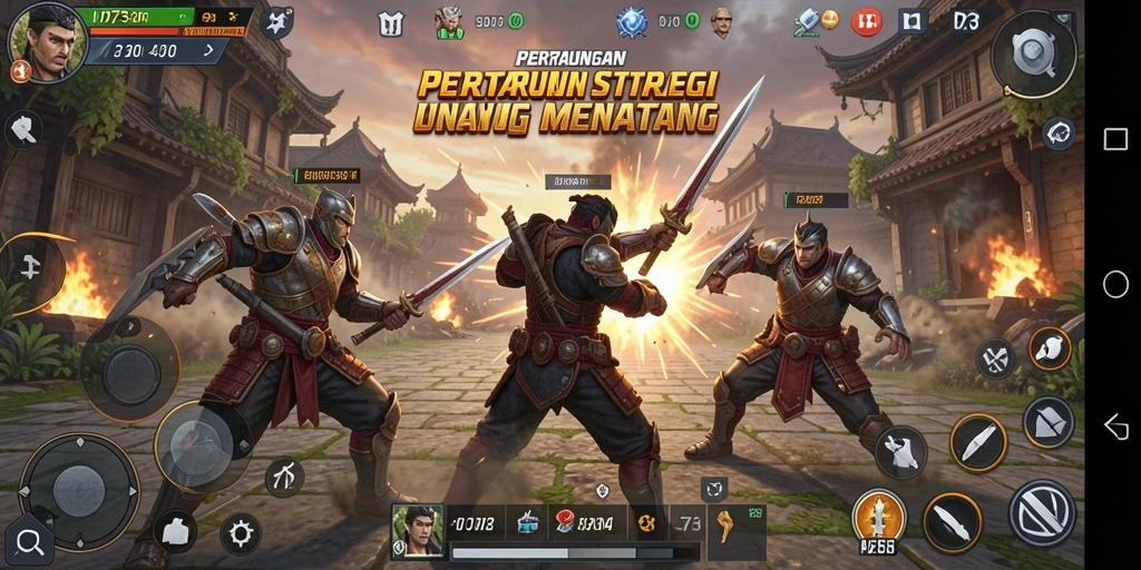 Screenshot dari gameplay D73 menampilkan aksi strategi yang mendebarkan.
