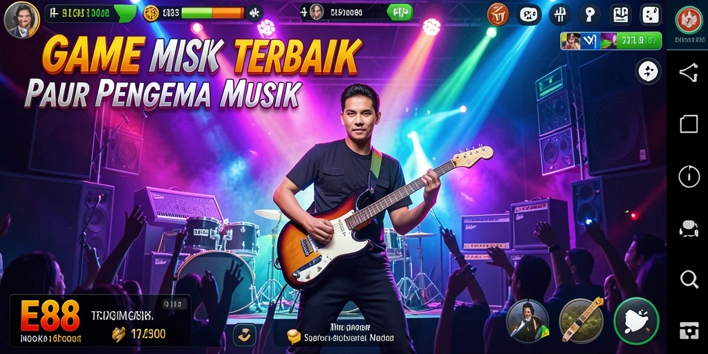 Screenshot E88 menampilkan gameplay seru dengan berbagai pilihan lagu.