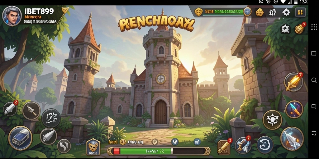 Screenshot menunjukkan serangan menara dalam gameplay Tower Defense yang seru.