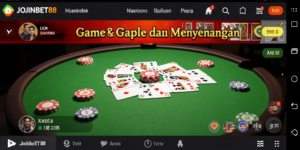 Tangkapan layar gameplay menyenangkan dari JOINBET88 yang menampilkan permainan Gaple.