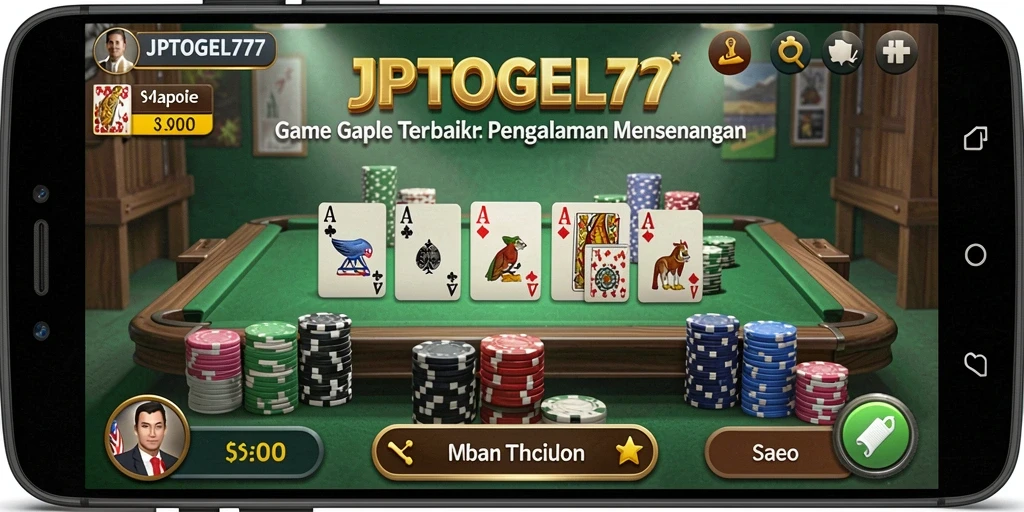 Tampilan gameplay Gaple yang seru dan interaktif di JPTOGEL77.