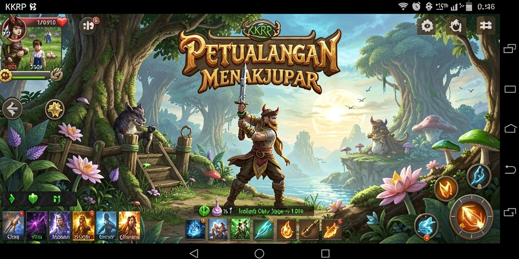 Tampilan gameplay RPG yang penuh aksi dan petualangan.