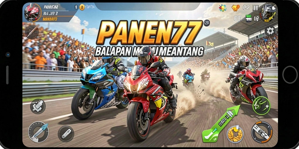Gameplay balap motor yang mendebarkan dan menantang.