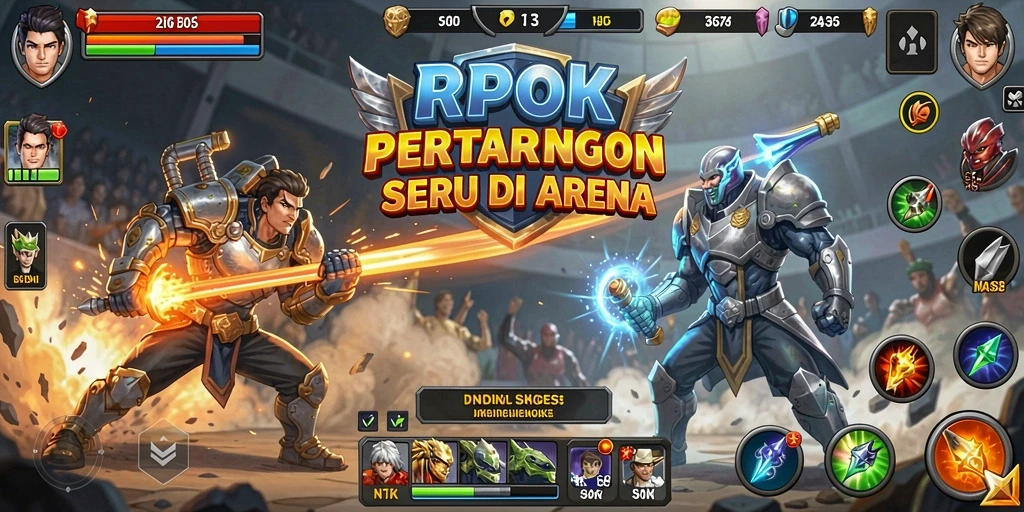 Gameplay RPOK yang intens dan menarik di arena Fighting.