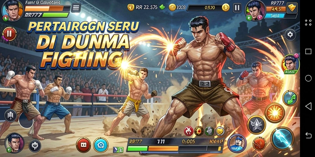 Tampilan gameplay RR777 yang seru dalam pertarungan Fighting