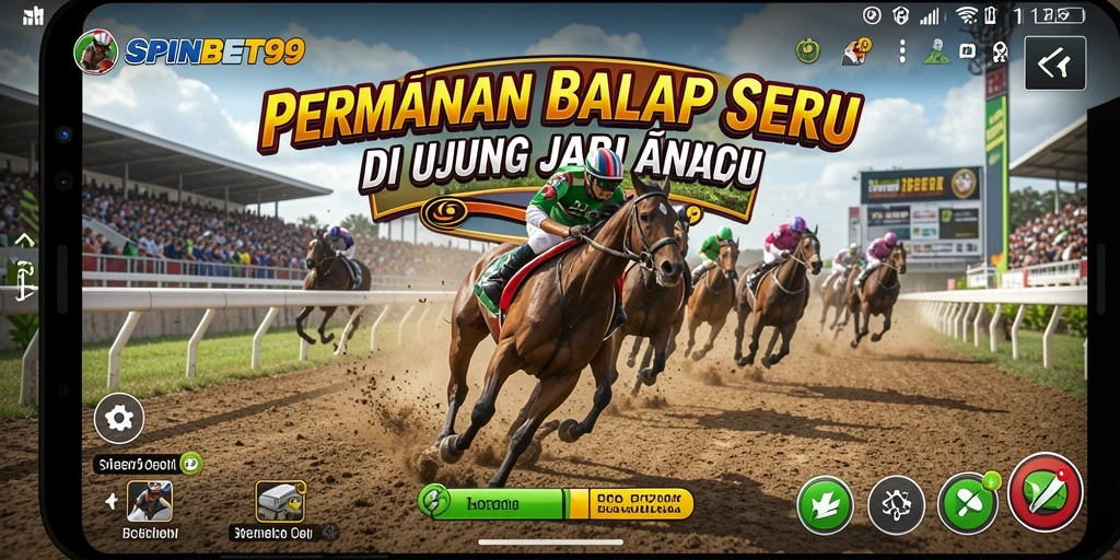Tampilan gameplay SPINBET99 yang menegangkan dalam aksi balap.