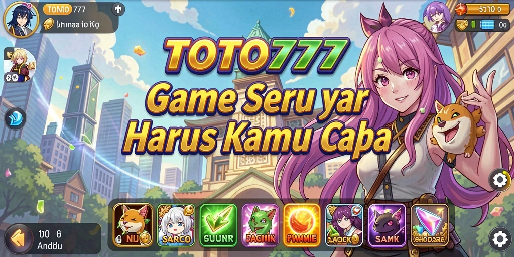 Screenshot gameplay TOTO777 menampilkan karakter anime dengan latar belakang yang menarik.