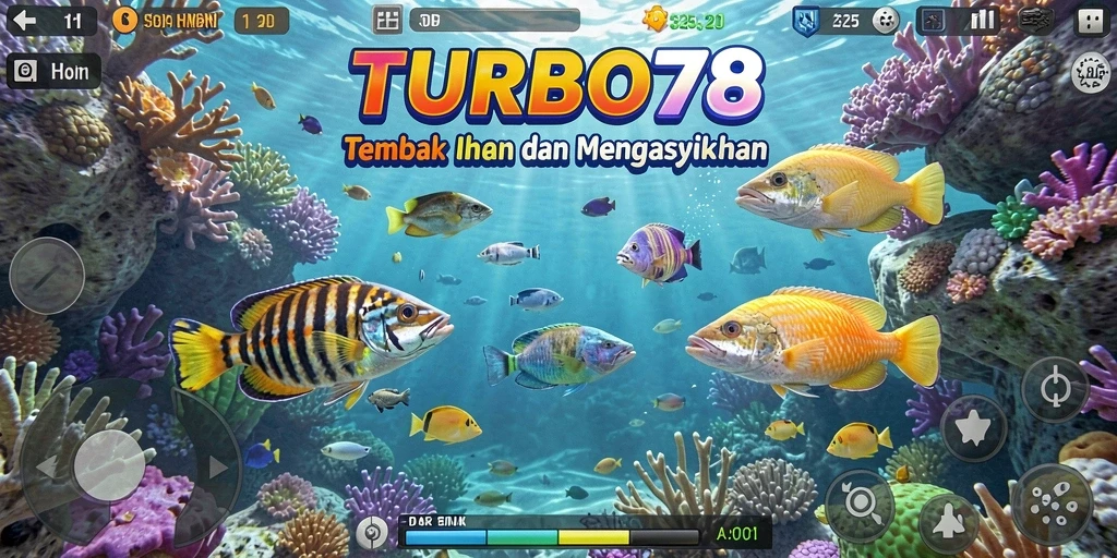 Gameplay seru dalam TURBO78 dengan ikan-ikan menantang.
