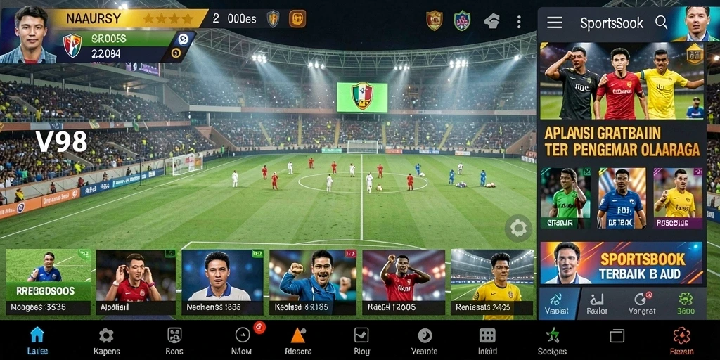 Gameplay V98 yang menarik dengan fitur taruhan olahraga.
