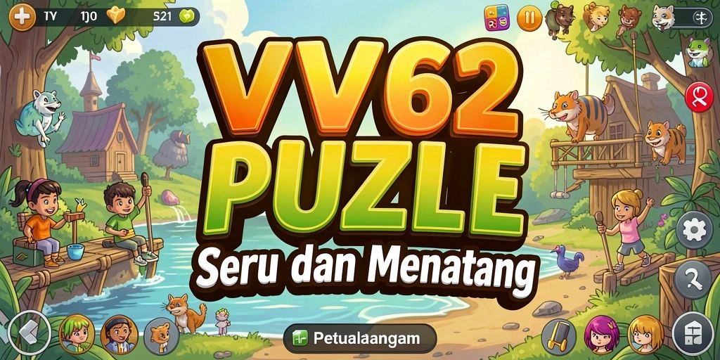Screenshot utama VV62 menampilkan level puzzle yang menantang.